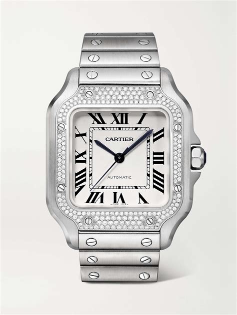 men's cartier diamond watch|cartier watch with diamond bezel.